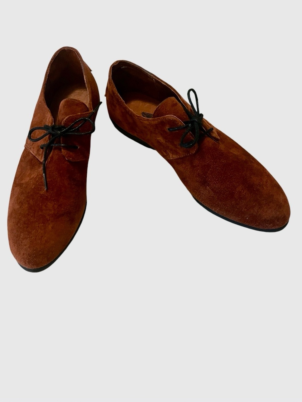 Vintage 1992 LA Gear Woman’s Brown Rust Suede Lace-Up Flat Walking Shoes Sz 8.5